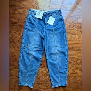 Royalty For Me Medium Blue Barrel Fit Jeans